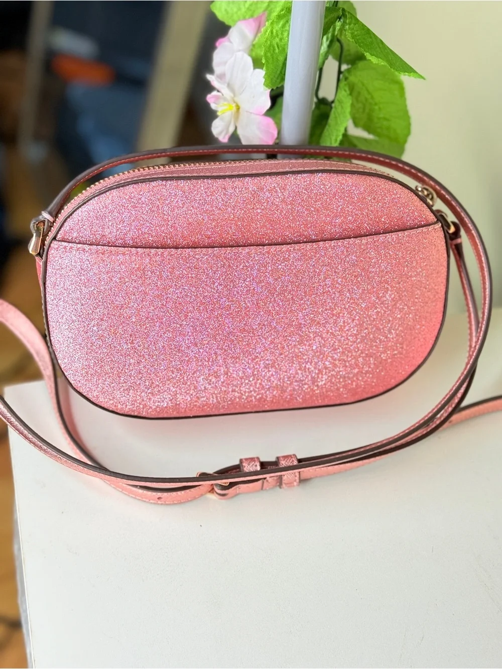 kate spade Pink Glitter Oval Crossbody Bag